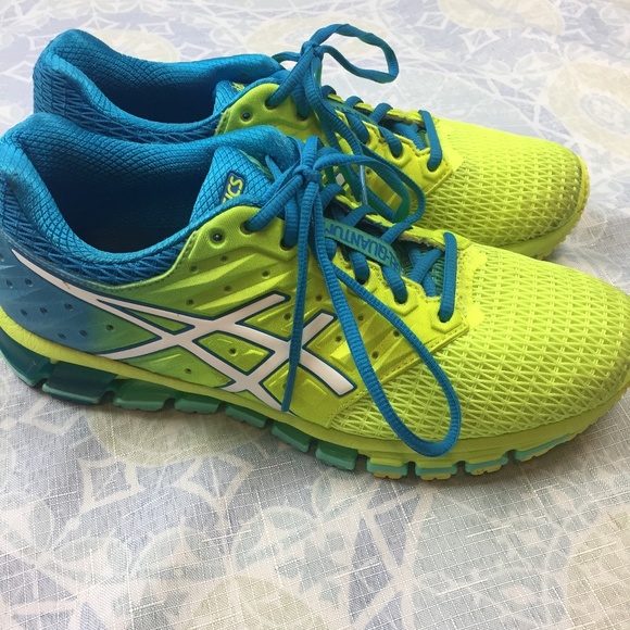 yellow and blue asics